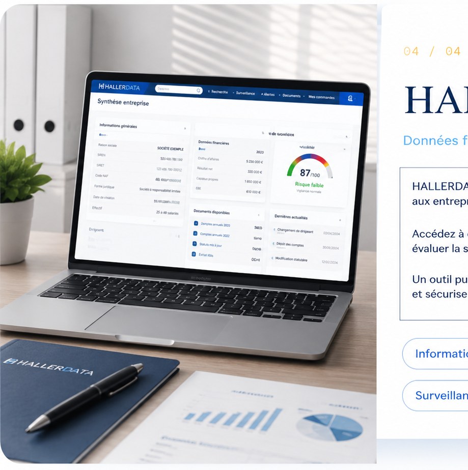 L'interface HALLERDATA : recherche d'entreprises et score de solvabilité